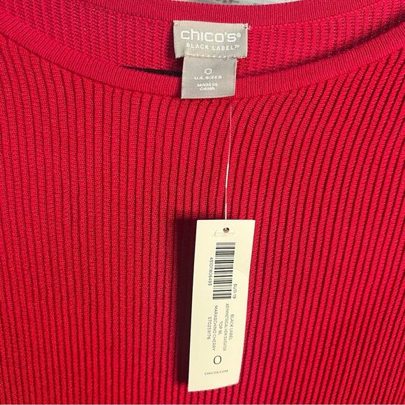 Chicos Black Label Size 0 Small High Low 100% Rayon Asymmetrical Hem Sweater - Picture 9 of 12